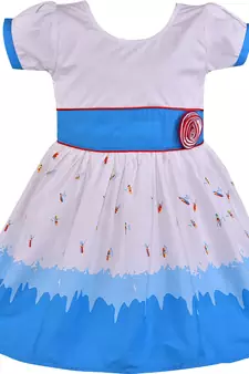 blue Cotton  stitched    dress