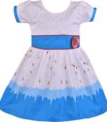 blue Cotton  stitched    dress