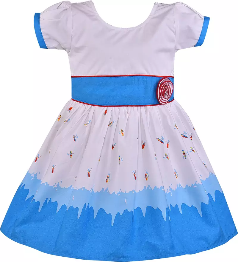 blue Cotton  stitched    dress