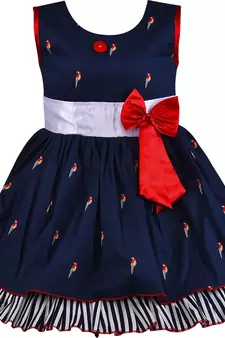 blue Cotton  stitched    dress