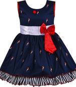 blue Cotton  stitched    dress