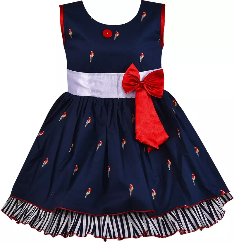 blue Cotton  stitched    dress