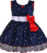 blue Cotton  stitched    dress