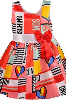 Red Cotton  stitched    dress