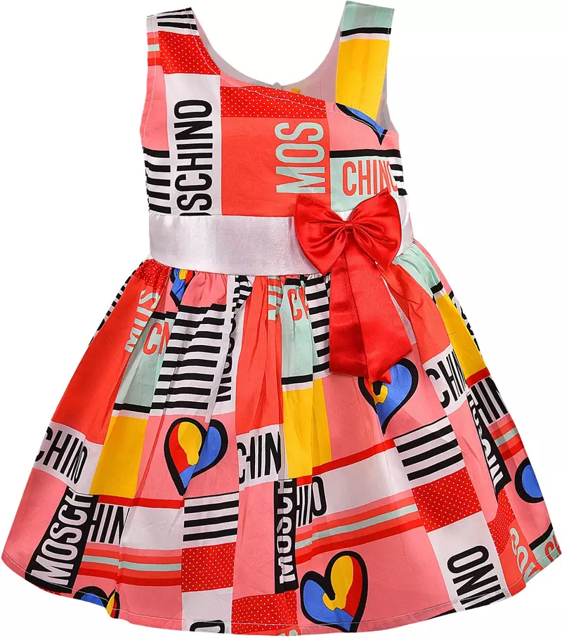 Red Cotton  stitched    dress