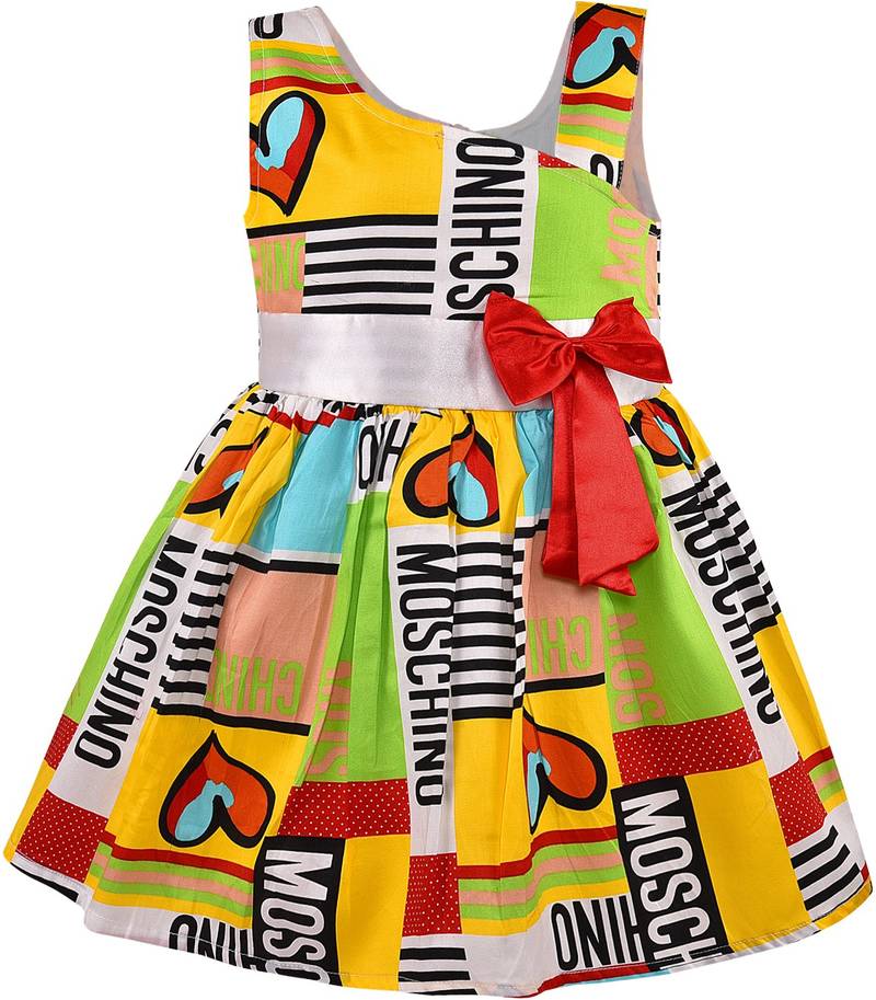 Yellow Cotton  stitched    dress