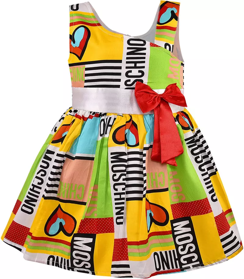 Yellow Cotton  stitched    dress