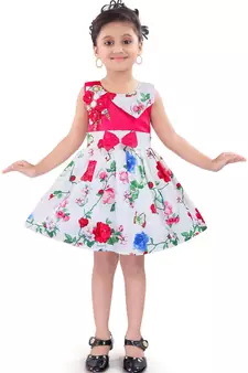 White Cotton  stitched    dress