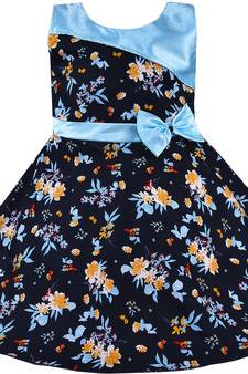 blue Cotton  stitched    dress