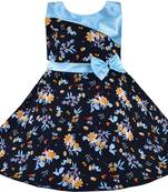 blue Cotton  stitched    dress