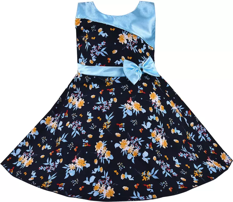 blue Cotton  stitched    dress
