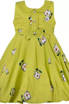 Green Cotton  stitched    dress