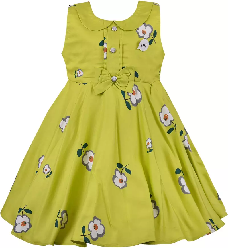 Green Cotton  stitched    dress