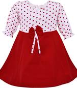 Red Cotton  stitched    dress