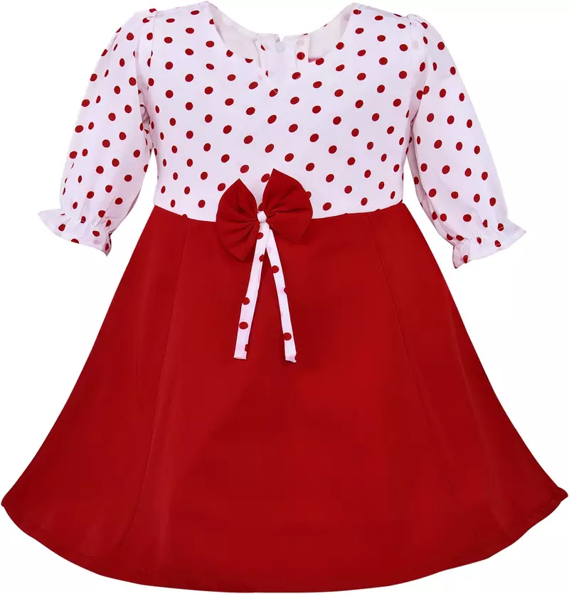Red Cotton  stitched    dress