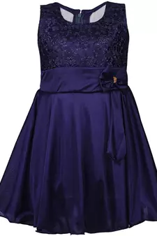 blue Cotton  stitched    dress