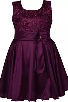 Purple Cotton  stitched    dress