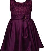 Purple Cotton  stitched    dress