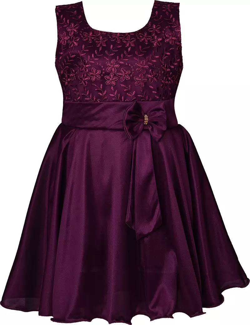 Purple Cotton  stitched    dress