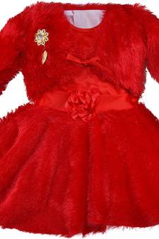 Red Cotton  stitched    dress