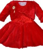Red Cotton  stitched    dress