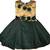 Green satin stitched    dress