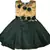 Green satin stitched    dress