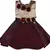 Maroon satin stitched    dress