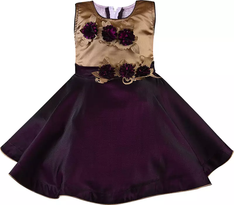 Purple satin stitched    dress