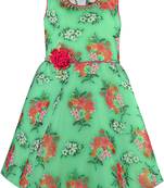 Green Georgette stitched    dress