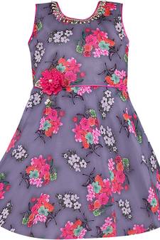 Grey Georgette stitched    dress