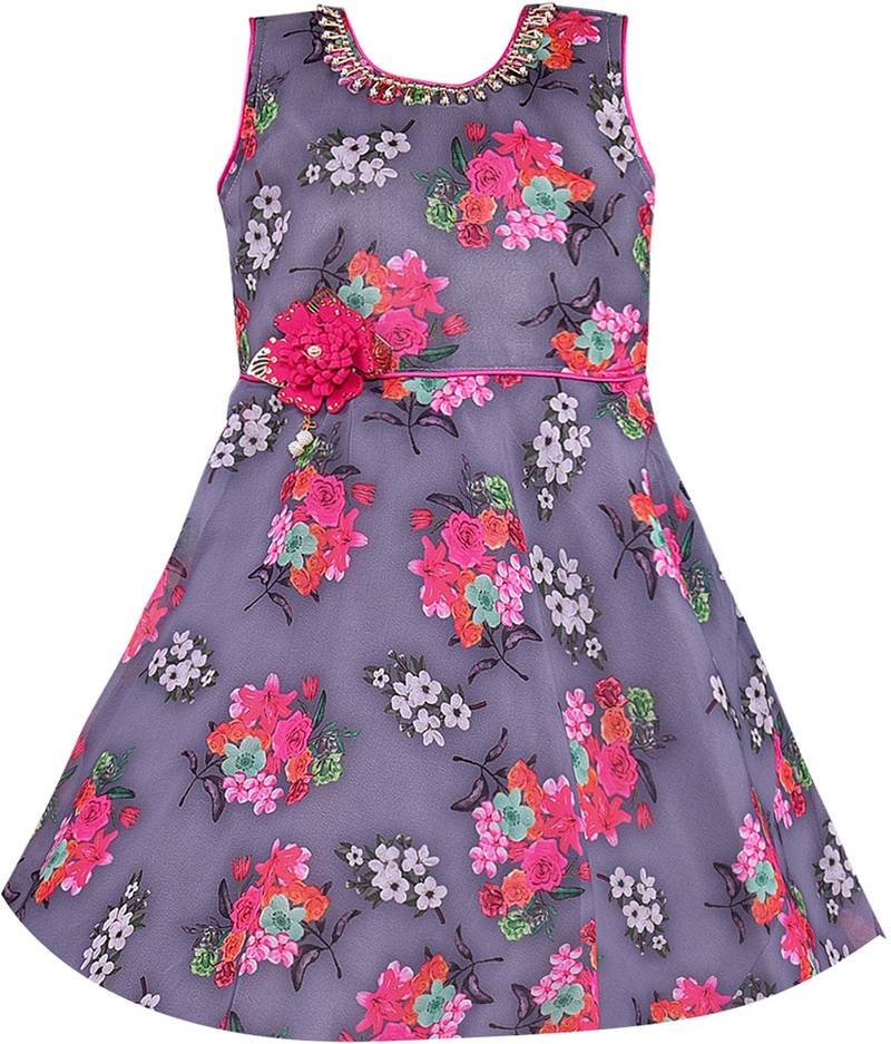 Grey Georgette stitched    dress