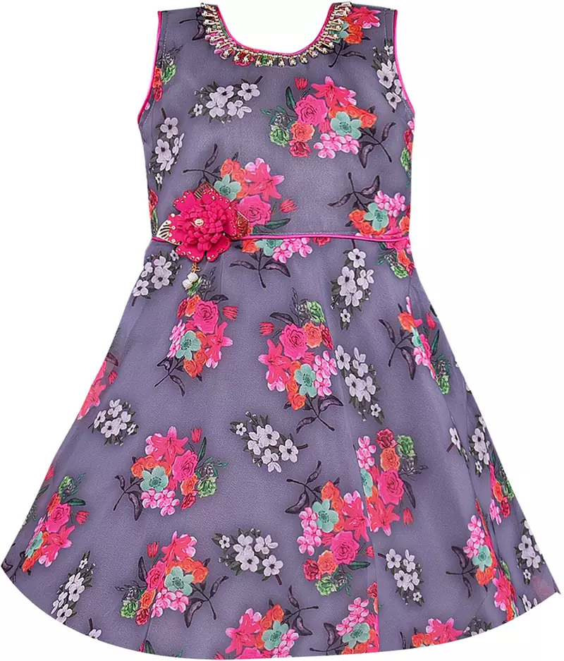 Grey Georgette stitched    dress