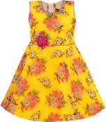 Yellow Georgette stitched    dress