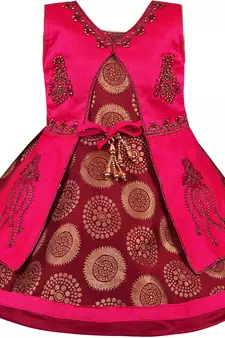 Multicolor Silk stitched    dress