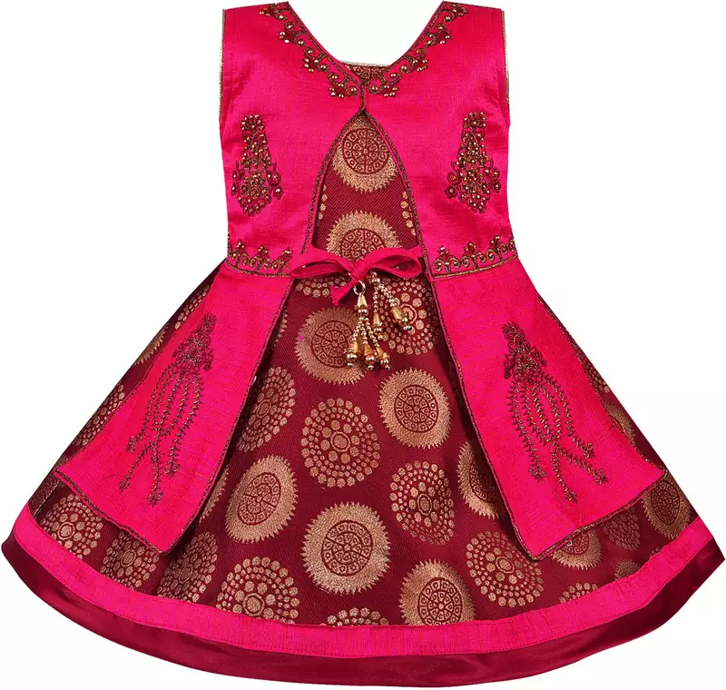 Multicolor Silk stitched    dress