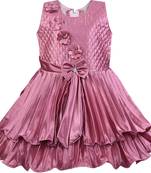 Purple satin stitched    dress