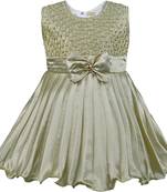 Green satin stitched    dress