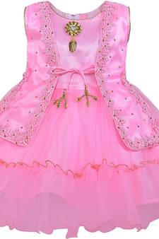 Pink Net stitched    dress