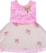 Pink Net stitched    dress