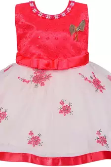 Red Net stitched    dress