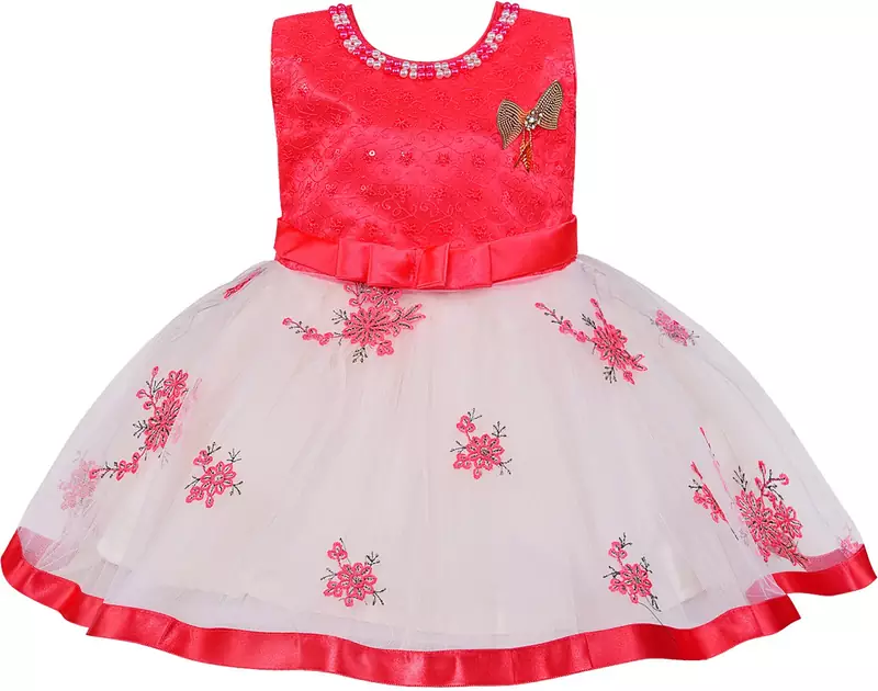 Red Net stitched    dress