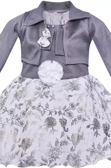 Grey Georgette stitched    dress