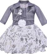 Grey Georgette stitched    dress