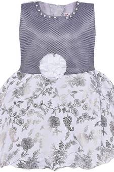 Grey Georgette stitched    dress
