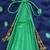 Green satin stitched    dress