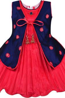 Red Silk stitched    dress