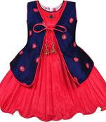 Red Silk stitched    dress