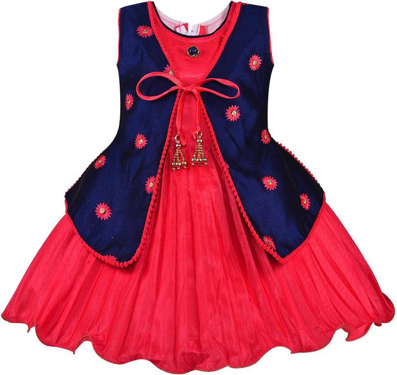 Red Silk stitched    dress