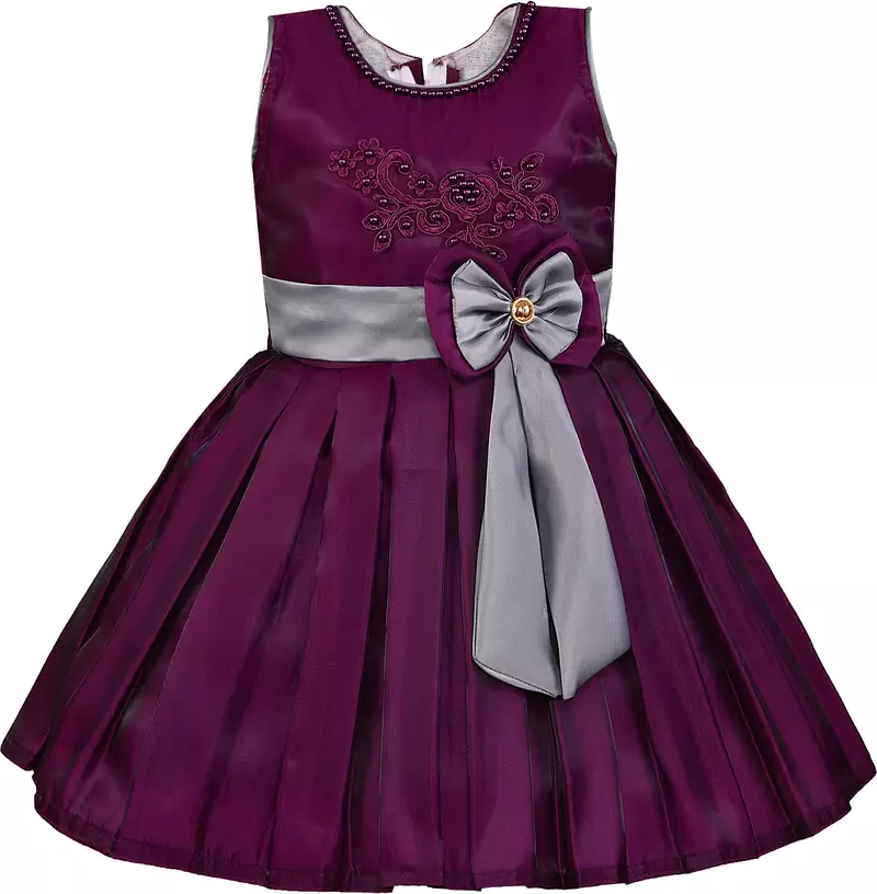 Purple satin stitched    dress
